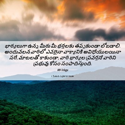 Picture 06 - 1 పేతురు పత్రిక 3:1 TELIRV - భార్యలుగా ఉన్న - Bible Verse Picture