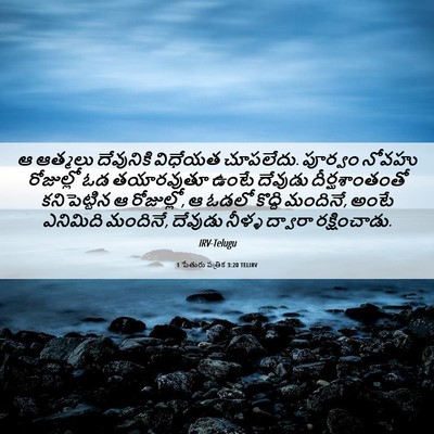 Picture 06 - 1 పేతురు పత్రిక 3:20 TELIRV - ఆ ఆత్మలు దేవునికి - Bible Verse Picture