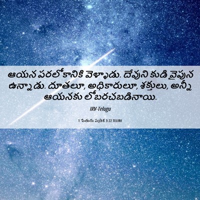 Picture 06 - 1 పేతురు పత్రిక 3:22 TELIRV - ఆయన పరలోకానికి - Bible Verse Picture