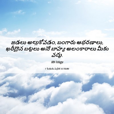Picture 06 - 1 పేతురు పత్రిక 3:3 TELIRV - జడలు అల్లుకోవడం, - Bible Verse Picture