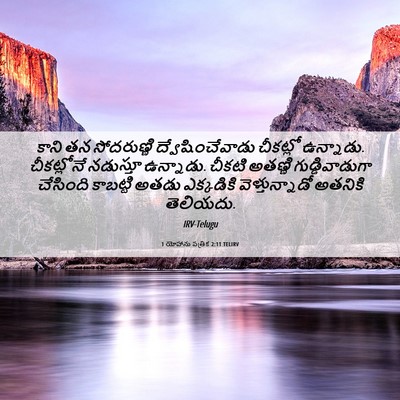 Picture 06 - 1 యోహాను పత్రిక 2:11 TELIRV - కాని తన సోదరుణ్ణి - Bible Verse Picture