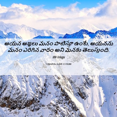 Picture 06 - 1 యోహాను పత్రిక 2:3 TELIRV - ఆయన ఆజ్ఞలు మనం - Bible Verse Picture