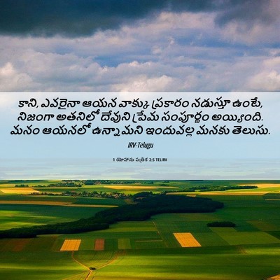 Picture 06 - 1 యోహాను పత్రిక 2:5 TELIRV - కాని, ఎవరైనా ఆయన - Bible Verse Picture