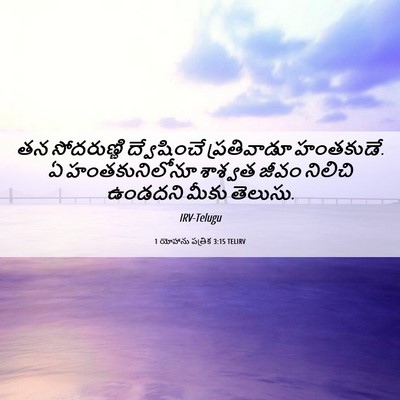 Picture 06 - 1 యోహాను పత్రిక 3:15 TELIRV - తన సోదరుణ్ణి - Bible Verse Picture