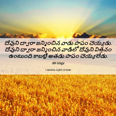 Picture 06 - 1 యోహాను పత్రిక 3:9 TELIRV - దేవుని ద్వారా - Bible Verse Picture