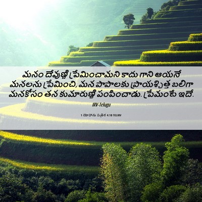 Picture 06 - 1 యోహాను పత్రిక 4:10 TELIRV - మనం దేవుణ్ణి - Bible Verse Picture