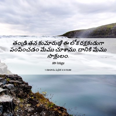 Picture 06 - 1 యోహాను పత్రిక 4:14 TELIRV - తండ్రి తన - Bible Verse Picture