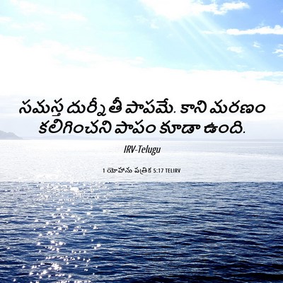 Picture 06 - 1 యోహాను పత్రిక 5:17 TELIRV - సమస్త దుర్నీతీ - Bible Verse Picture