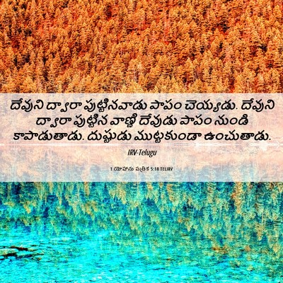 Picture 06 - 1 యోహాను పత్రిక 5:18 TELIRV - దేవుని ద్వారా - Bible Verse Picture