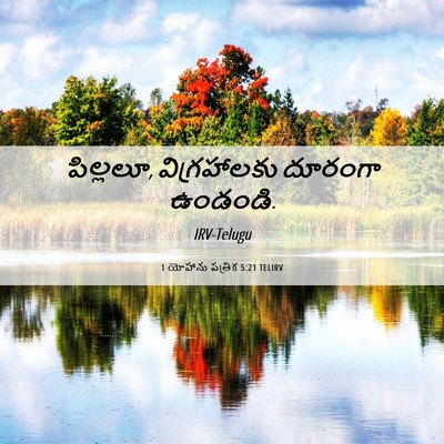 Picture 06 - 1 యోహాను పత్రిక 5:21 TELIRV - పిల్లలూ, - Bible Verse Picture