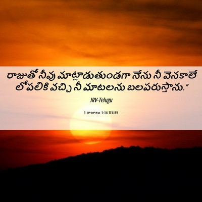 Picture 06 - 1 రాజులు 1:14 TELIRV - రాజుతో నీవు - Bible Verse Picture