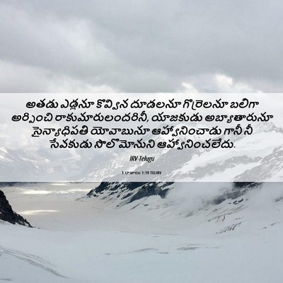 Picture 06 - 1 రాజులు 1:19 TELIRV - అతడు ఎడ్లనూ - Bible Verse Picture