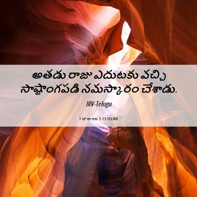 Picture 06 - 1 రాజులు 1:23 TELIRV - అతడు రాజు ఎదుటకు - Bible Verse Picture