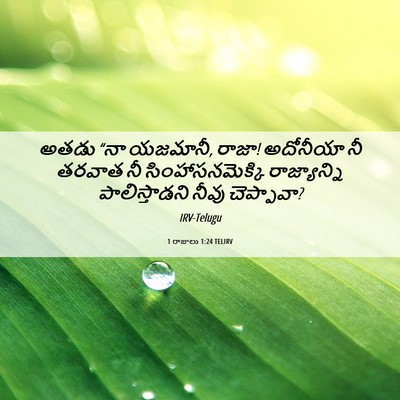 Picture 06 - 1 రాజులు 1:24 TELIRV - అతడు “నా యజమానీ, - Bible Verse Picture