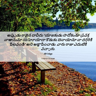 Picture 06 - 1 రాజులు 1:32 TELIRV - అప్పుడు రాజైన - Bible Verse Picture