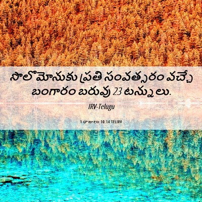 Picture 06 - 1 రాజులు 10:14 TELIRV - సొలొమోనుకు ప్రతి - Bible Verse Picture