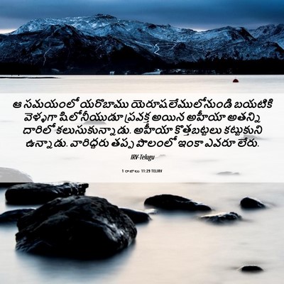 Picture 06 - 1 రాజులు 11:29 TELIRV - ఆ సమయంలో యరొబాము - Bible Verse Picture