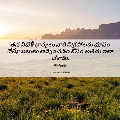 Picture 06 - 1 రాజులు 11:8 TELIRV - తన విదేశీ భార్యలు - Bible Verse Picture