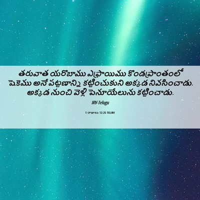 Picture 06 - 1 రాజులు 12:25 TELIRV - తరువాత యరొబాము - Bible Verse Picture