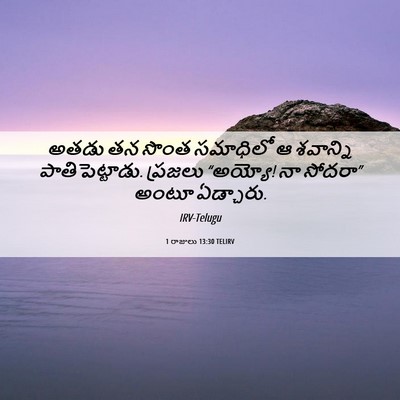 Picture 06 - 1 రాజులు 13:30 TELIRV - అతడు తన సొంత - Bible Verse Picture
