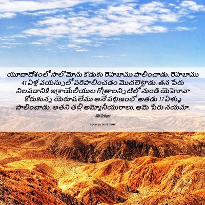 Picture 06 - 1 రాజులు 14:21 TELIRV - యూదాదేశంలో - Bible Verse Picture