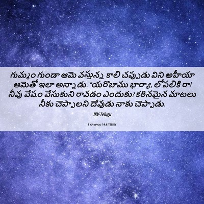 Picture 06 - 1 రాజులు 14:6 TELIRV - గుమ్మం గుండా ఆమె - Bible Verse Picture
