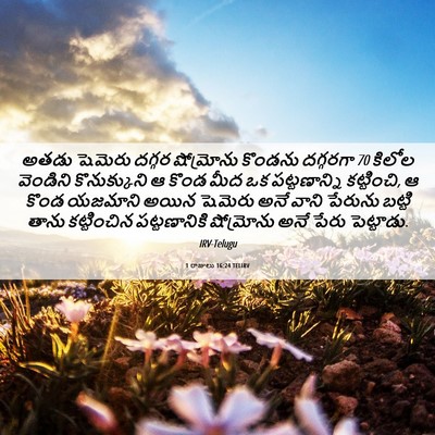 Picture 06 - 1 రాజులు 16:24 TELIRV - అతడు షెమెరు దగ్గర - Bible Verse Picture