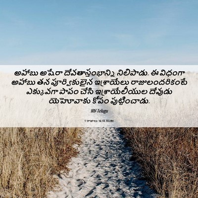 Picture 06 - 1 రాజులు 16:33 TELIRV - అహాబు అషేరా - Bible Verse Picture