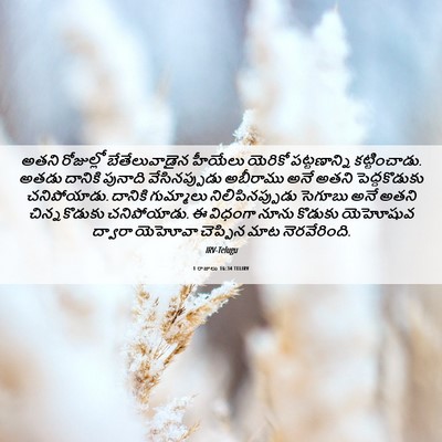 Picture 06 - 1 రాజులు 16:34 TELIRV - అతని రోజుల్లో - Bible Verse Picture