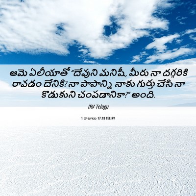 Picture 06 - 1 రాజులు 17:18 TELIRV - ఆమె ఏలీయాతో - Bible Verse Picture