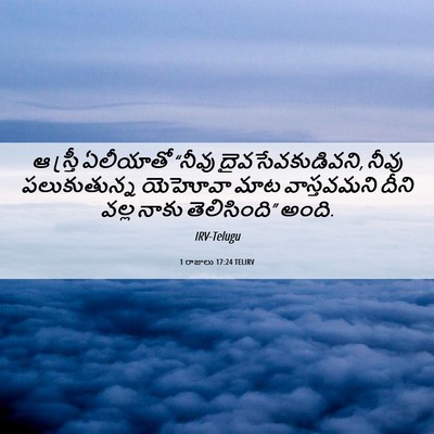Picture 06 - 1 రాజులు 17:24 TELIRV - ఆ స్త్రీ ఏలీయాతో - Bible Verse Picture