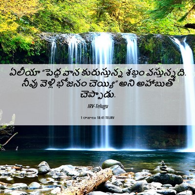 Picture 06 - 1 రాజులు 18:41 TELIRV - ఏలీయా “పెద్ద వాన - Bible Verse Picture