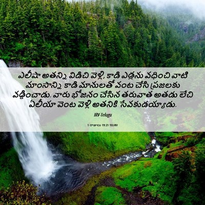 Picture 06 - 1 రాజులు 19:21 TELIRV - ఎలీషా అతన్ని - Bible Verse Picture