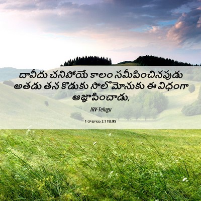 Picture 06 - 1 రాజులు 2:1 TELIRV - దావీదు చనిపోయే - Bible Verse Picture