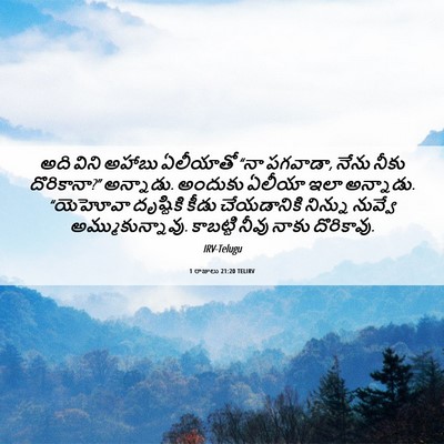 Picture 06 - 1 రాజులు 21:20 TELIRV - అది విని అహాబు - Bible Verse Picture