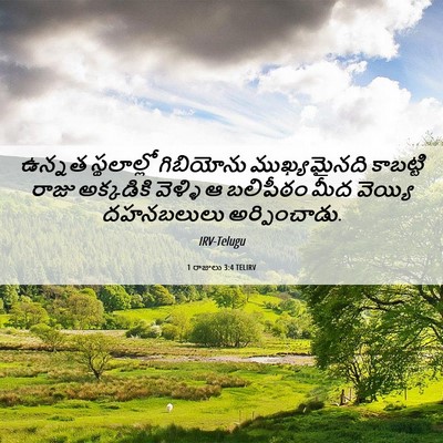 Picture 06 - 1 రాజులు 3:4 TELIRV - ఉన్నత స్థలాల్లో - Bible Verse Picture