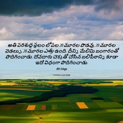 Picture 06 - 1 రాజులు 6:20 TELIRV - అతి పరిశుద్ధ - Bible Verse Picture