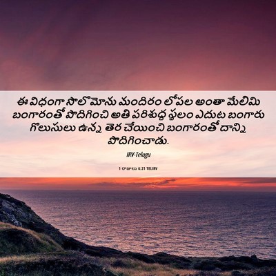 Picture 06 - 1 రాజులు 6:21 TELIRV - ఈ విధంగా సొలొమోను - Bible Verse Picture