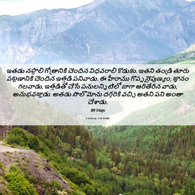 Picture 06 - 1 రాజులు 7:14 TELIRV - ఇతడు నఫ్తాలి - Bible Verse Picture