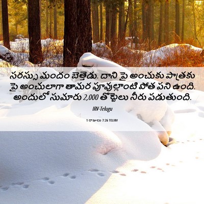 Picture 06 - 1 రాజులు 7:26 TELIRV - సరస్సు మందం - Bible Verse Picture