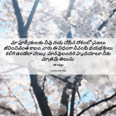 Picture 06 - 1 రాజులు 8:40 TELIRV - మా పూర్వీకులకు - Bible Verse Picture