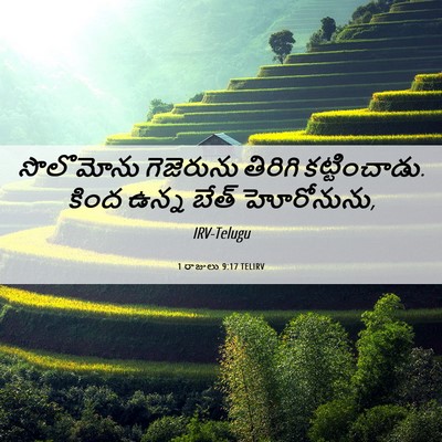 Picture 06 - 1 రాజులు 9:17 TELIRV - సొలొమోను గెజెరును - Bible Verse Picture