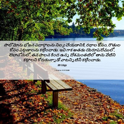 Picture 06 - 1 రాజులు 9:19 TELIRV - సొలొమోను భోజన - Bible Verse Picture