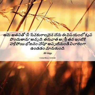 Picture 06 - 1 సమూయేలు 1:18 TELIRV - ఆమె అతనితో “నీ - Bible Verse Picture