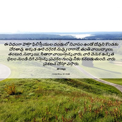 Picture 06 - 1 సమూయేలు 10:5 TELIRV - ఈ విధంగా వెళ్తూ - Bible Verse Picture