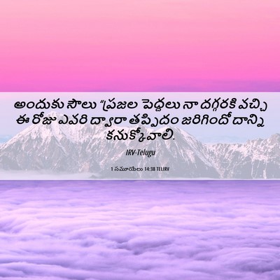 Picture 06 - 1 సమూయేలు 14:38 TELIRV - అందుకు సౌలు - Bible Verse Picture