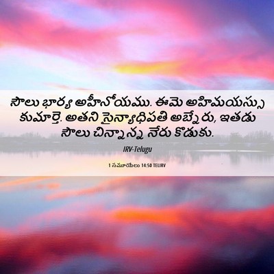 Picture 06 - 1 సమూయేలు 14:50 TELIRV - సౌలు భార్య - Bible Verse Picture