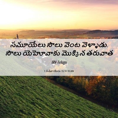 Picture 06 - 1 సమూయేలు 15:31 TELIRV - సమూయేలు సౌలు వెంట - Bible Verse Picture