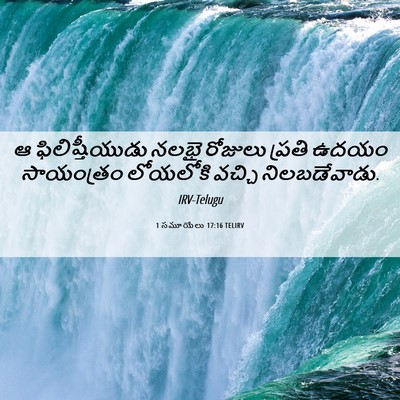 Picture 06 - 1 సమూయేలు 17:16 TELIRV - ఆ ఫిలిష్తీయుడు - Bible Verse Picture