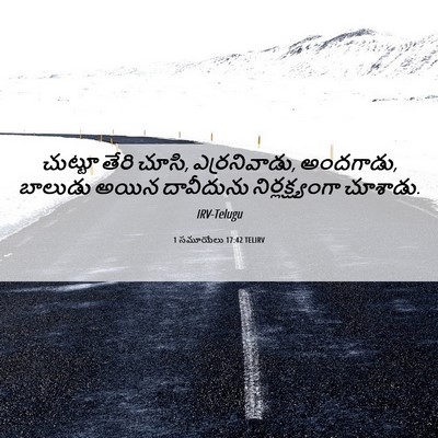 Picture 06 - 1 సమూయేలు 17:42 TELIRV - చుట్టూ తేరి చూసి, - Bible Verse Picture
